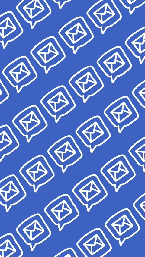 Seamless pattern of hand-drawn mail speech bubbles on an abstract background Stock Footage 340151794