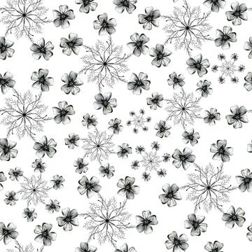 Seamless Pattern with Hand Drawn Marigold Flower. Stock Illustration