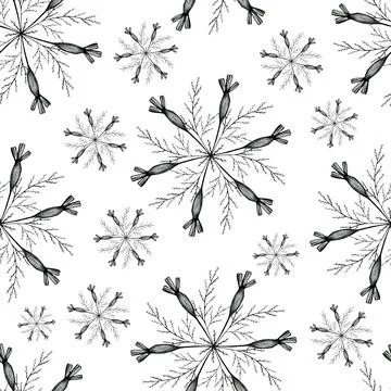 Seamless Pattern with Hand Drawn Marigold Flower. Stock Illustration