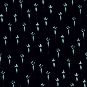 Seamless Pattern with Hand Drawn Marigold Flower Bud. Illustrazione stock