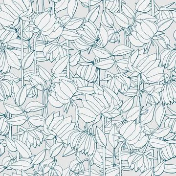 Seamless pattern with hand drawn meadow bold flowers. Colorful illustrations  Illustrazione stock