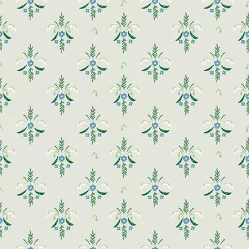 Seamless pattern with hand drawn meadow flowers for surface design and othe.. Stock Illustration