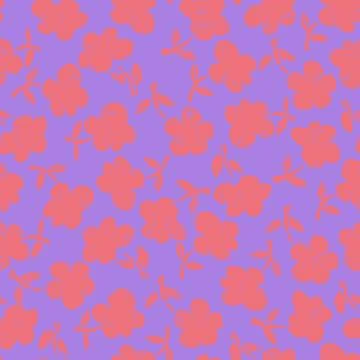 Seamless pattern with hand drawn meadow bold flowers. Floral Block Prints ins Illustrazione stock