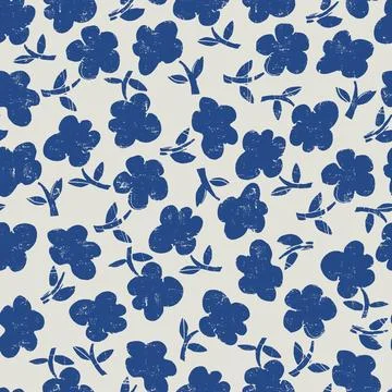 Seamless pattern with hand drawn meadow bold flowers for surface design and.. Stock Illustration