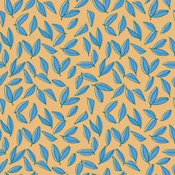 Seamless pattern with hand drawn meadow bold flowers. Floral Block Prints ins Stock Illustration