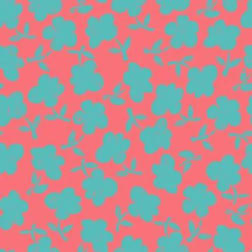 Seamless pattern with hand drawn meadow bold flowers. Floral Block Prints ins Stock Illustration