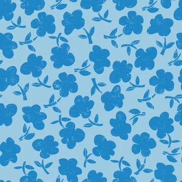 Seamless pattern with hand drawn meadow bold flowers in Christmas color com.. Stock Illustration