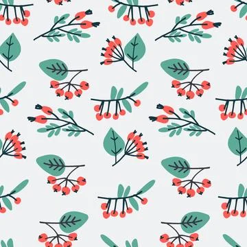 Seamless pattern with hand drawn with in Modern Folk style for winter holiday Illustrazione stock
