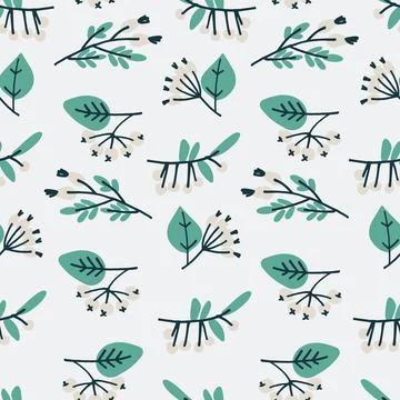 Seamless pattern with hand drawn with in Modern Folk style for winter holiday Ilustración de archivo