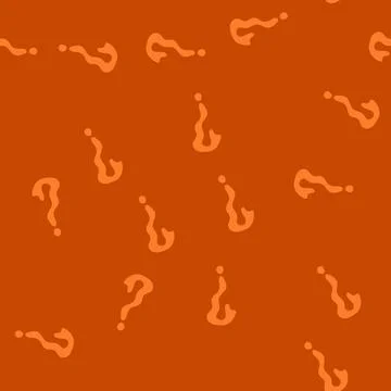 Seamless pattern hand drawn orange question mark symbol on white background イラスト素材