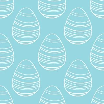Seamless pattern with hand drawn ornamental eggs. Stock Illustration