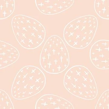 Seamless pattern with hand drawn ornamental eggs. Stock Illustration