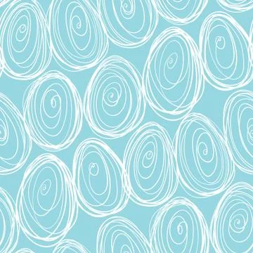 Seamless pattern with hand drawn ornamental eggs. Stock Illustration