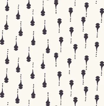 Seamless pattern hand drawn ornamental motif background. Geometric stylized leaf Stock Illustration