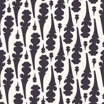 Seamless pattern hand drawn ornamental motif background. Geometric stylized leaf Stock Illustration