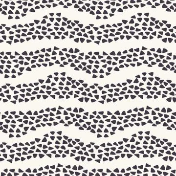 Seamless pattern hand drawn ornamental striped triangle shape background Stock Illustration