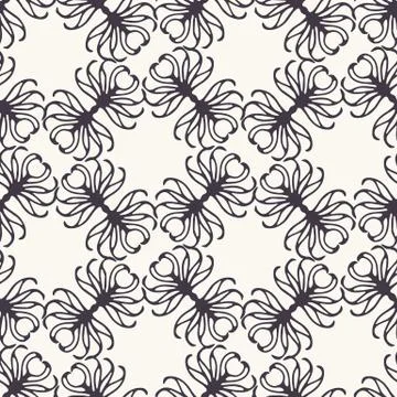 Seamless pattern hand drawn ornamental trellis tracery background. Geometric Stock Illustration