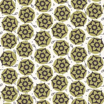 Seamless pattern hand drawn ornamental flower daisy motif background. Stylized Illustrazione stock