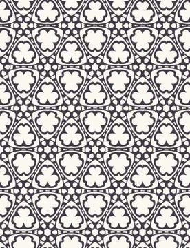 Seamless pattern hand drawn ornamental tracery motif circle background. Trellis Illustrazione stock