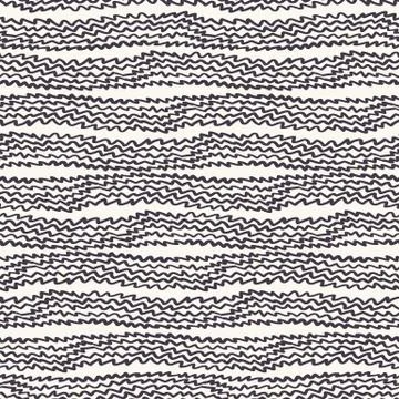 Seamless pattern hand drawn ornamental striped zig zag lines background Illustrazione stock