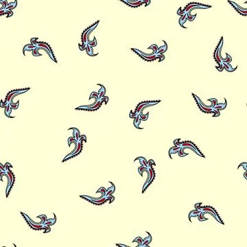 Seamless pattern Hand drawn paisley mehndi design decorating element Stock Illustration