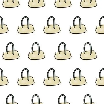 Seamless pattern hand drawn pastel brown bag pattern pattern Stock Illustration