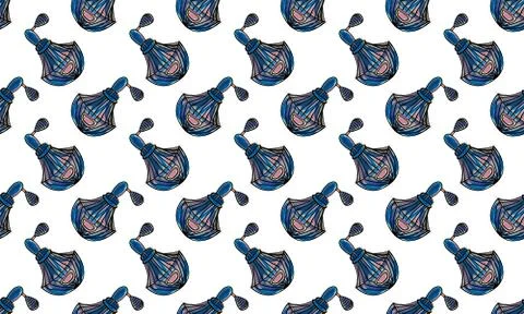 Seamless pattern with hand drawn perfume bottles Stock Illustration