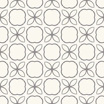 Seamless pattern hand drawn petal flower trellis grid background. Geometric Illustrazione stock