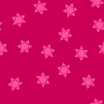 Seamless pattern hand drawn pink star of david symbol Illustrazione stock