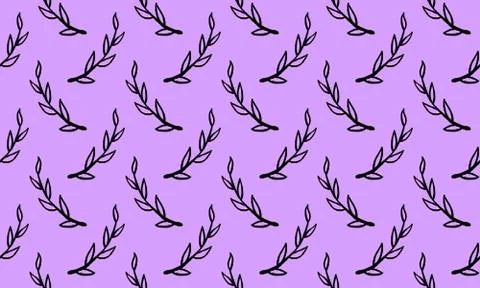 Seamless pattern with hand drawn plant branches Stock Illustration