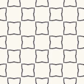 Seamless pattern. Hand drawn polka dot background. Monochrome dotty black and Stock Illustration