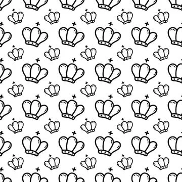 Seamless pattern hand drawn priest hat. Doodle black sketch. Sign symbol. Dec Stock Illustration