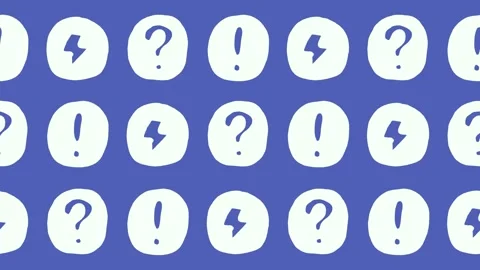 Seamless pattern of hand-drawn punctuation and lightning bolt icons background Stock Footage 335945222