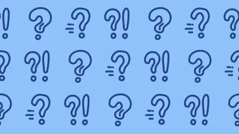 Seamless pattern of hand-drawn question marks and exclamation points background Video stock 337054316
