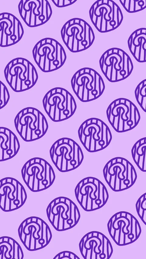 Seamless pattern of hand-drawn question mark badges on an abstract background Video stock 339283214