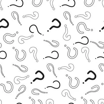 Seamless pattern with hand-drawn question marks. Vector illustration Stock Illustration
