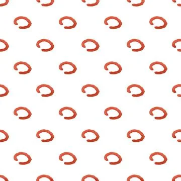 Seamless pattern with hand drawn red orange loop shapes Illustrazione stock
