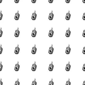 Seamless pattern hand drawn remote controller. Doodle black sketch. Sign symb イラスト素材