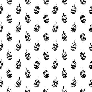 Seamless pattern hand drawn remote controller. Doodle black sketch. Sign symb イラスト素材