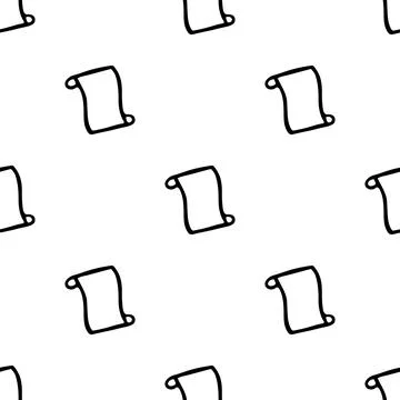 Seamless pattern with hand drawn scroll. Doodle style vector illustration Stock Illustration