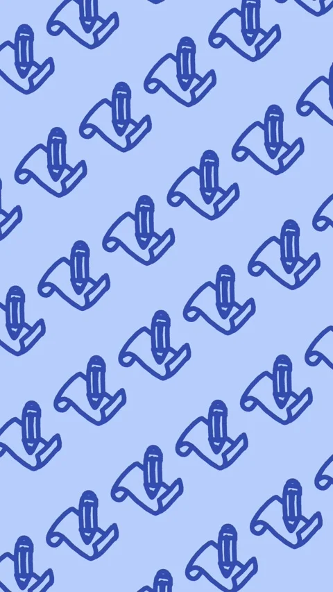 Seamless pattern of hand-drawn scrolls and pencil on abstract background Stock Footage 338372863