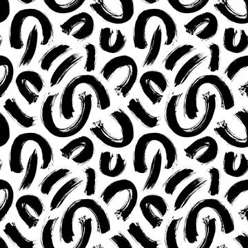 Seamless pattern with hand drawn semi circles Stock Illustration