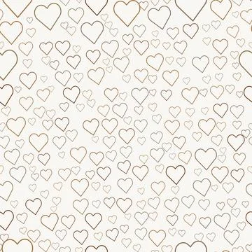 Seamless pattern of hand drawn sketchy brown hearts Stock Illustration