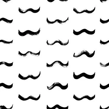 Seamless pattern with hand drawn small waves. Stock Illustration