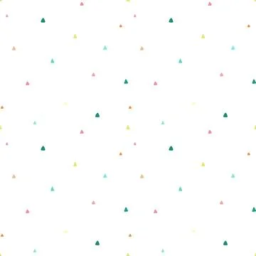Seamless pattern of hand-drawn small colored triangles on a light background. Stock Illustration
