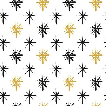 Seamless pattern with hand drawn snowflakes. 스톡 일러스트