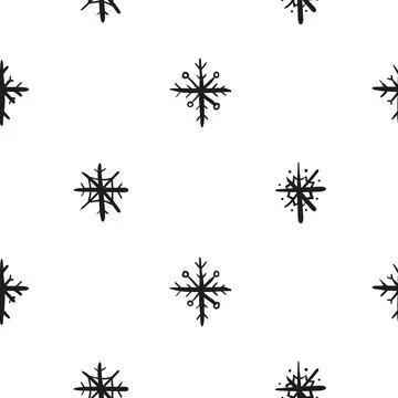Seamless pattern with hand drawn snowflakes. Stock-Illustration