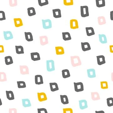 Seamless pattern with hand drawn squares. Vector illustration Stock Illustration