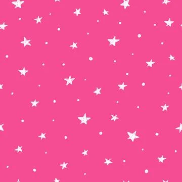 Seamless pattern with hand drawn stars. Stock Illustration