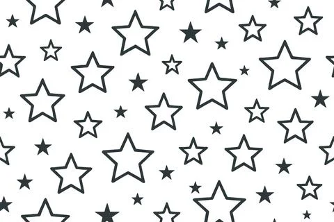 Seamless pattern of hand drawn stars on a white background イラスト素材